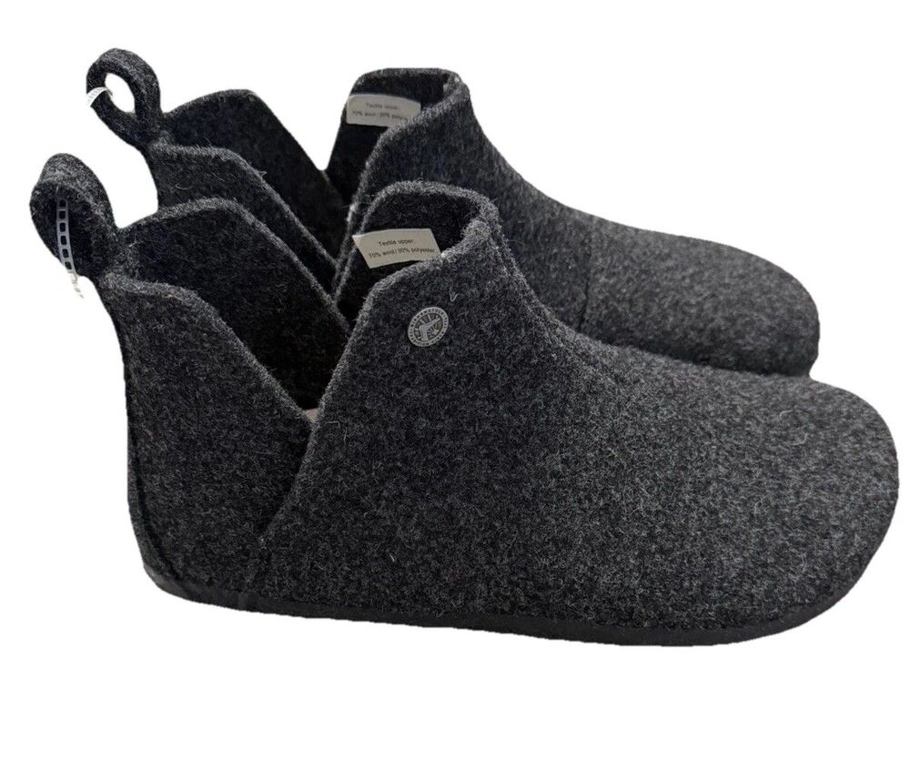 Birkenstock Andermatt Shearling Slipper Boots Anthracite Men's Size 11 (44)